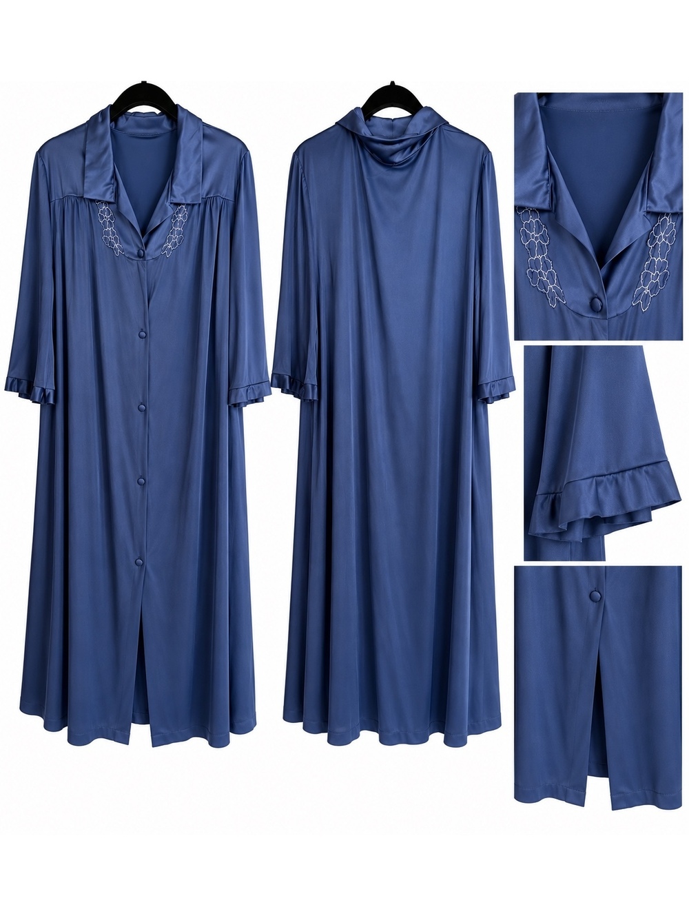 Blue long robe with matching nightgown